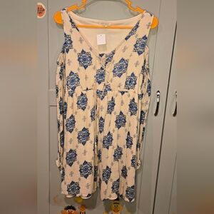 Red Camel Blue and Cream Mini Dress